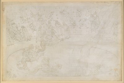 La Divina Commedia, Inferno XVII. Vergil og Dante i helvedets syvende kreds, 3. bane: Voldsmænd, der har handlet imod den guddommelige orden, i flammeørkenen; straffen for ågerkarlerne; nedstigning i dybet på Geryons ryg af Sandro Botticelli