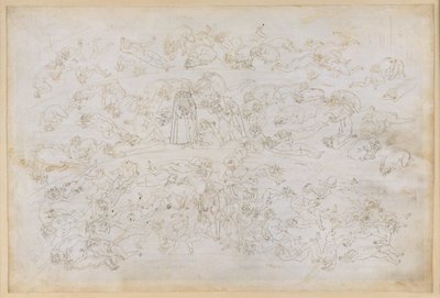 La Divina Commedia, Inferno XXXIII. Helvedets niende kreds (Cocytus), 3. afsnit: Grev Ugolinos anger; straffen for dem, der har forrådt deres gæster, i Ptolemæas is af Sandro Botticelli