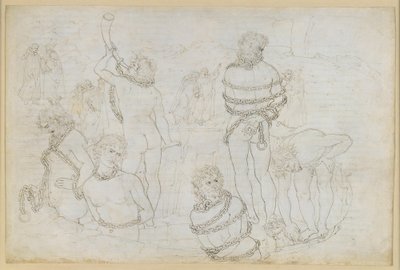 La Divina Commedia, Inferno XXXI. Helvedets ottende kreds (Malebolge): Giganternes slag – Pozzo dei Giganti af Sandro Botticelli