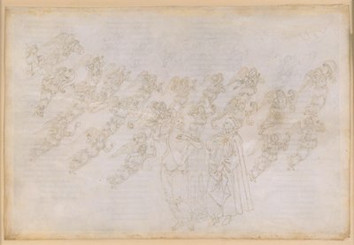 La Divina Commedia, Paradiso XXIX. Den niende sfære (Krystalhimlen eller Primum Mobile): Beatrice underviser Dante om englenes skabelse og væsen af Sandro Botticelli
