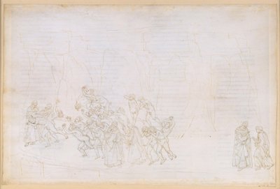 La Divina Commedia, Purgatorio XVIII. Fjerde ring: Vergil forklarer Dante kærlighedens princip og den frie viljes rolle; de dovnes bod af Sandro Botticelli