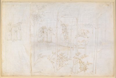 La Divina Commedia, Purgatorio XXVIII. Det jordiske paradis: Dante og Matelda ved floden Lethe af Sandro Botticelli