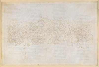 La Divina Commedia, Purgatorio XXVI. Purgatoriets syvende ring: De lystfuldes bod; Dantes samtale med Guido Guinizelli af Sandro Botticelli