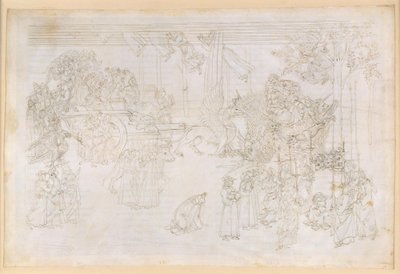 La Divina Commedia, Purgatorio XXXII. Det jordiske paradis: Erkendelsens træ og Kirkens historiske skæbne af Sandro Botticelli