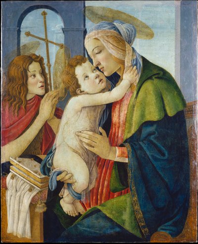 Madonna med barnet og den lille Johannes af Sandro Botticelli