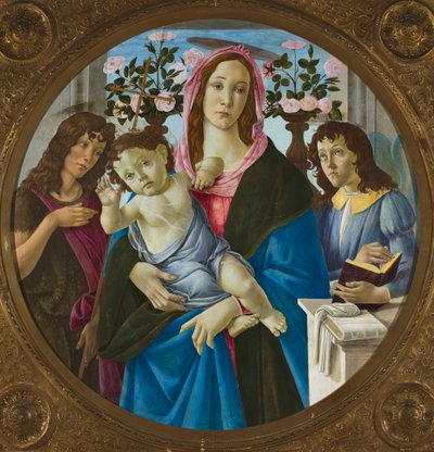 Madonna med Barnet, Johannes Døberen og en engel af Sandro Botticelli