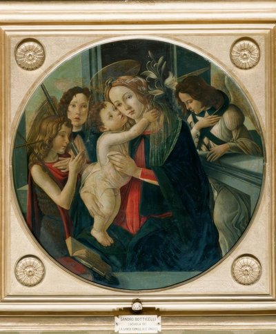 Maria med barnet, drengen John og to engle af Sandro Botticelli
