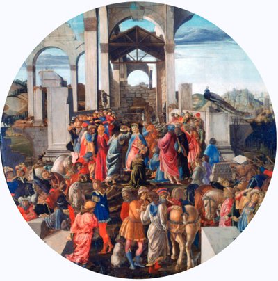 Kongernes tilbedelse, c1470-1475 af Sandro Botticelli