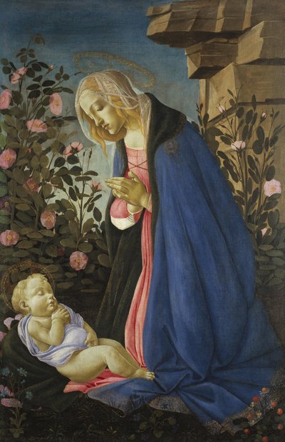 Jomfruen tilbeder det sovende Jesusbarn af Sandro Botticelli