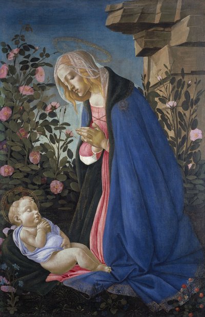 Jomfruen tilbeder det sovende Jesusbarn af Sandro Botticelli