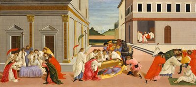 Tre mirakler af Sankt Zenobius, ca. 1500. af Sandro Botticelli