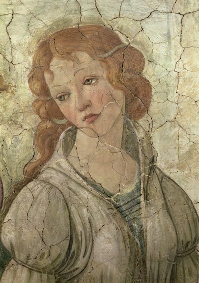Venus og de tre nåder tilbyder gaver til en ung pige, detalje af en af Graces freskomalerier fra 33760, se også 93891, 93893-4 af Sandro Botticelli