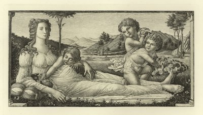 Venus tilbagelænet med Amor af Sandro Botticelli