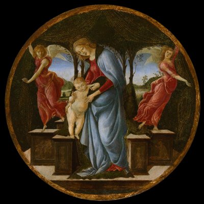 Jomfru og barn med to engle, 148595. af Sandro Botticelli