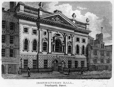 Ironmongers Hall, Fenchurch Street, City of London, 1812. af Sands