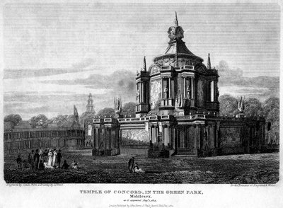 Temple of Concord, Green Park, Westminster, London, 1814. af Sands
