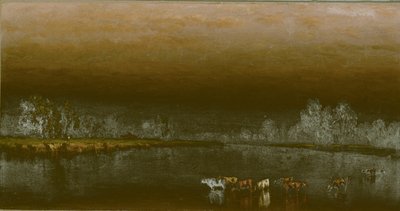 Køer i en dam ved solnedgang af Sanford Robinson Gifford