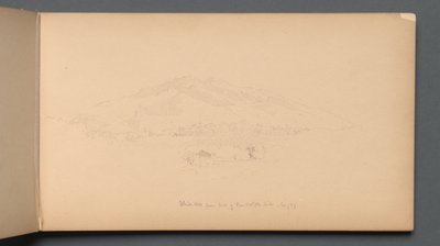 Skitsebog, side 12: "White Mountains fra foden af Randolph Hill" af Sanford Robinson Gifford
