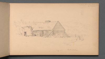 Skitsebog, side 14: "Berlin falder 2. september" af Sanford Robinson Gifford