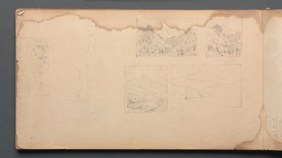 Skitsebog, side 39: Maine Landscape Vignittes, 1859. af Sanford Robinson Gifford
