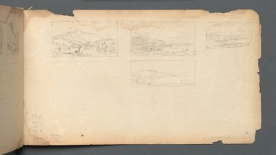 Skitsebog, side 40: Landskab i Maine af Sanford Robinson Gifford