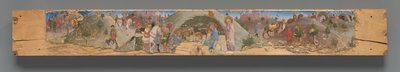 Die Anbetung der Heiligen Drei Könige mit knienden Mitgliedern der Bruderschaft af Sano di Pietro