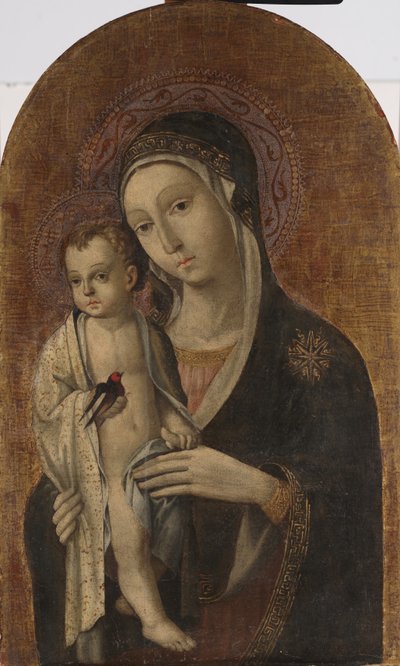 Madonna og barn (tempera på panel) af Sano di also Ansano di Pietro di Mencio Pietro