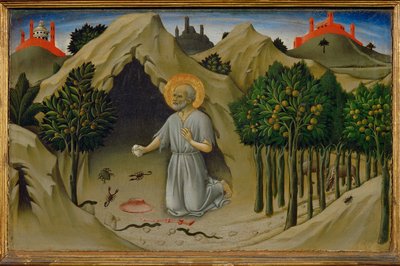 Sankt Hieronymus angrende ... af Sano di also Ansano di Pietro di Mencio Pietro