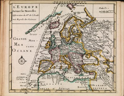 Kort fra Nationalbibliotekets kortsamling. Kortet blev offentliggjort i (1690-1708) og viser Europa af Sanson chez Mortier