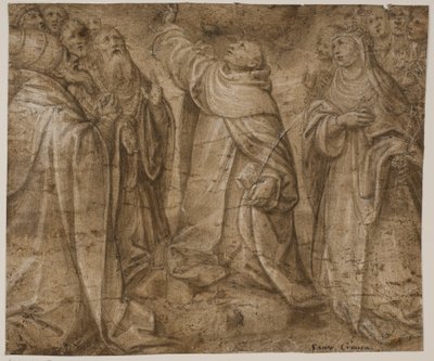 Sts Dominic, Catherine af Siena og en gruppe andre helgener af Sante Creara de Fochegioli