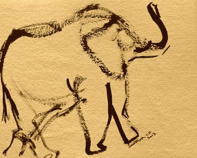 Abstrakt elefanttegning af Santhosh ch