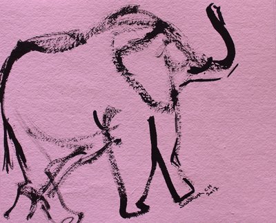 Abstrakt lyserød elefant af Santhosh ch