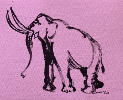 Abstrakt lyserød elefant af Santhosh ch