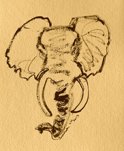 Skitse af afrikansk elefant af Santhosh ch