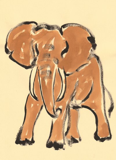 Skitse af en afrikansk elefant af Santhosh ch