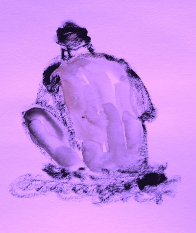 Kontemplativ lilla nøgenfigur af Santhosh ch