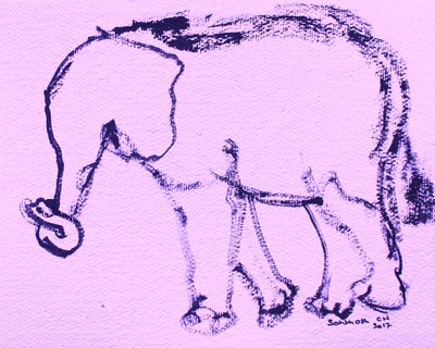 Tegning af en nysgerrig elefant af Santhosh ch