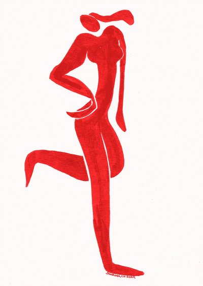Elegant rød figur af Santhosh ch