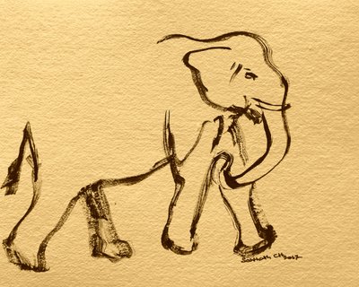 Udtryksfuld elefant i blæk af Santhosh ch