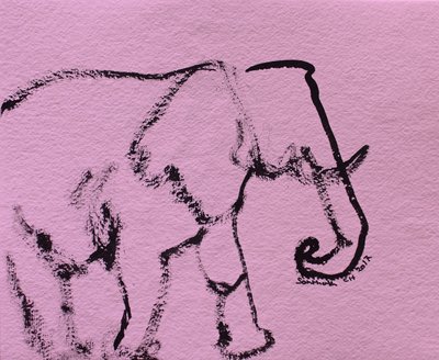 Minimalistisk lyserød elefant af Santhosh ch