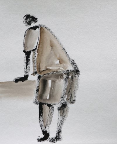Minimalistisk, foroverbøjet figur af Santhosh ch