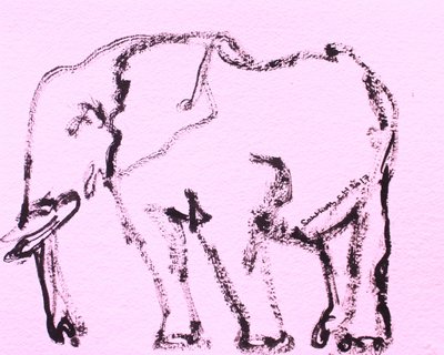 Skitse af en lyserød elefant af Santhosh ch