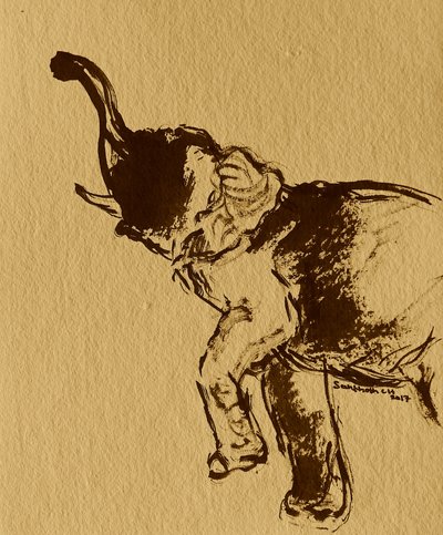 Mægtig elefant, der rejser sig af Santhosh ch
