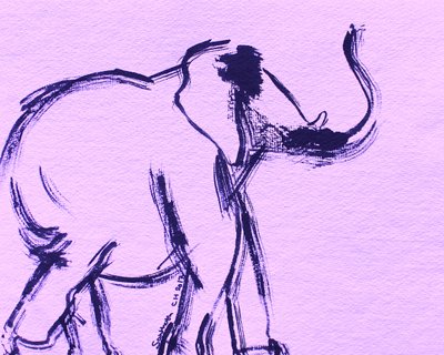 Skitse af lilla elefant af Santhosh ch