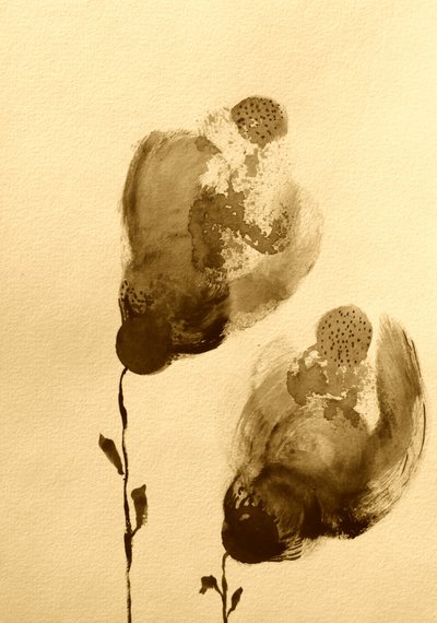 Abstrakte blomster i sepia af Santhosh ch
