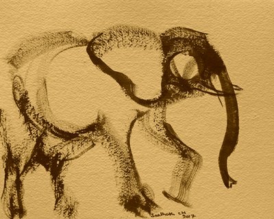 Sepiafarvet elefantgestus af Santhosh ch