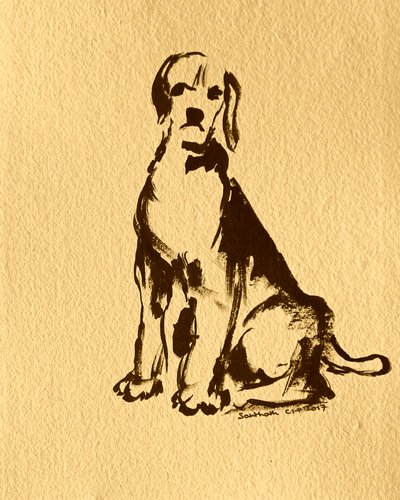 Skitse af en siddende beagle af Santhosh ch