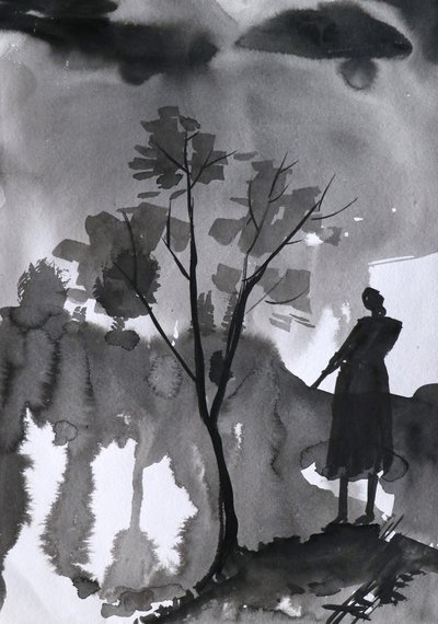 Ensom figur, mørk himmel af Santhosh ch