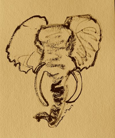 Skitse af en vild elefant af Santhosh ch