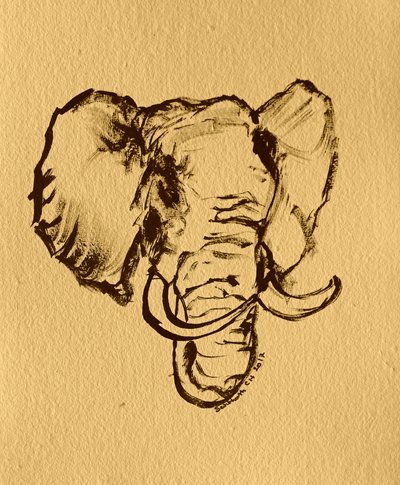 Skitse af vild elefant af Santhosh ch